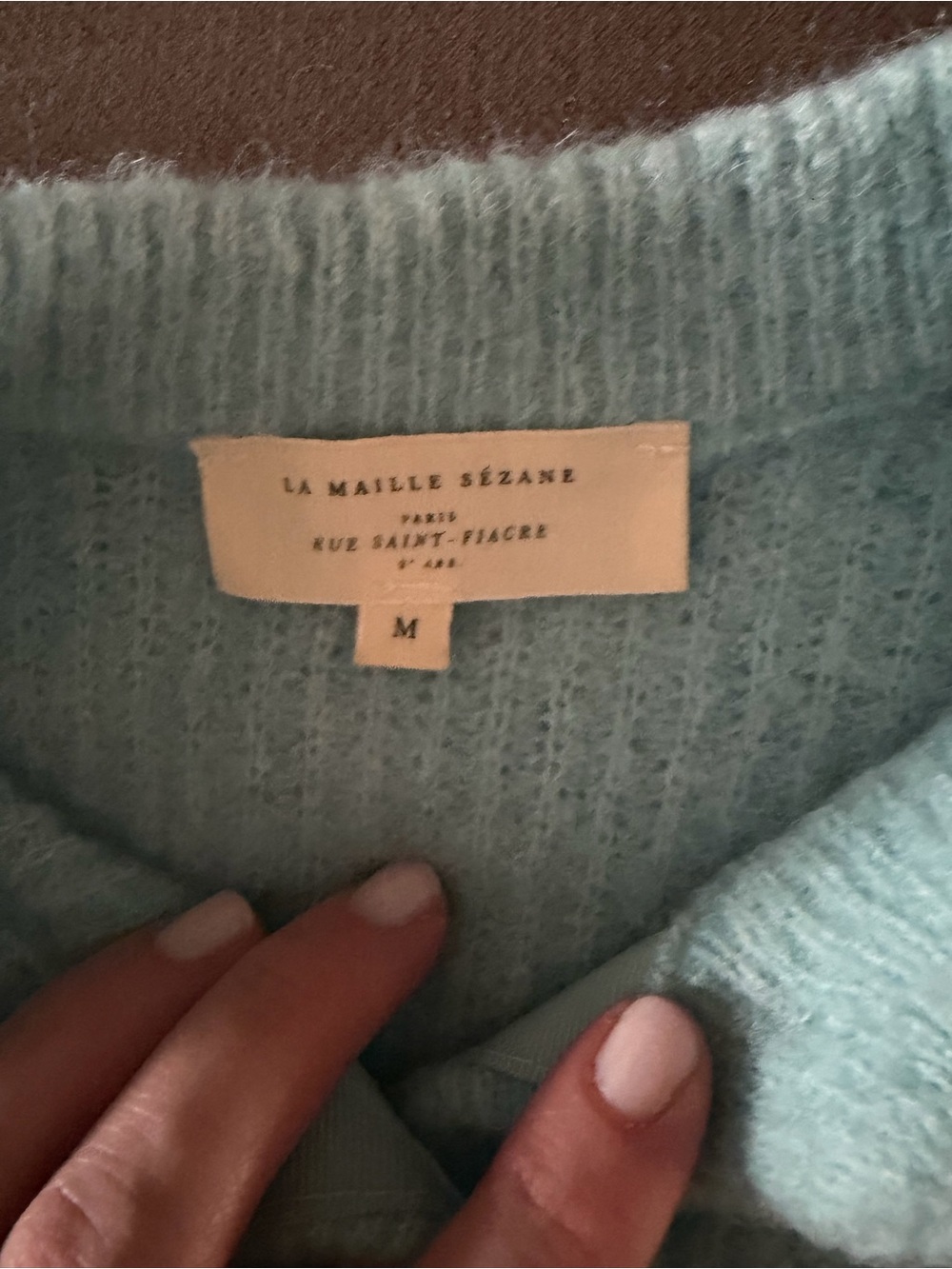 Sezane Othello Cardigan Celadon Blue M - Picture 4 of 5